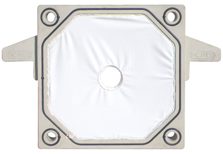 Filter cloth seated in a recessed chamber filter plate