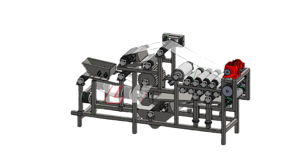 Loway sludge dewatering belt press working process principle