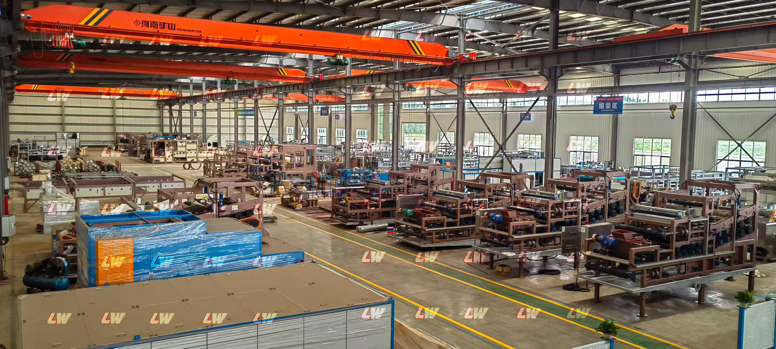 Loway production workshop — belt filter press assembly line