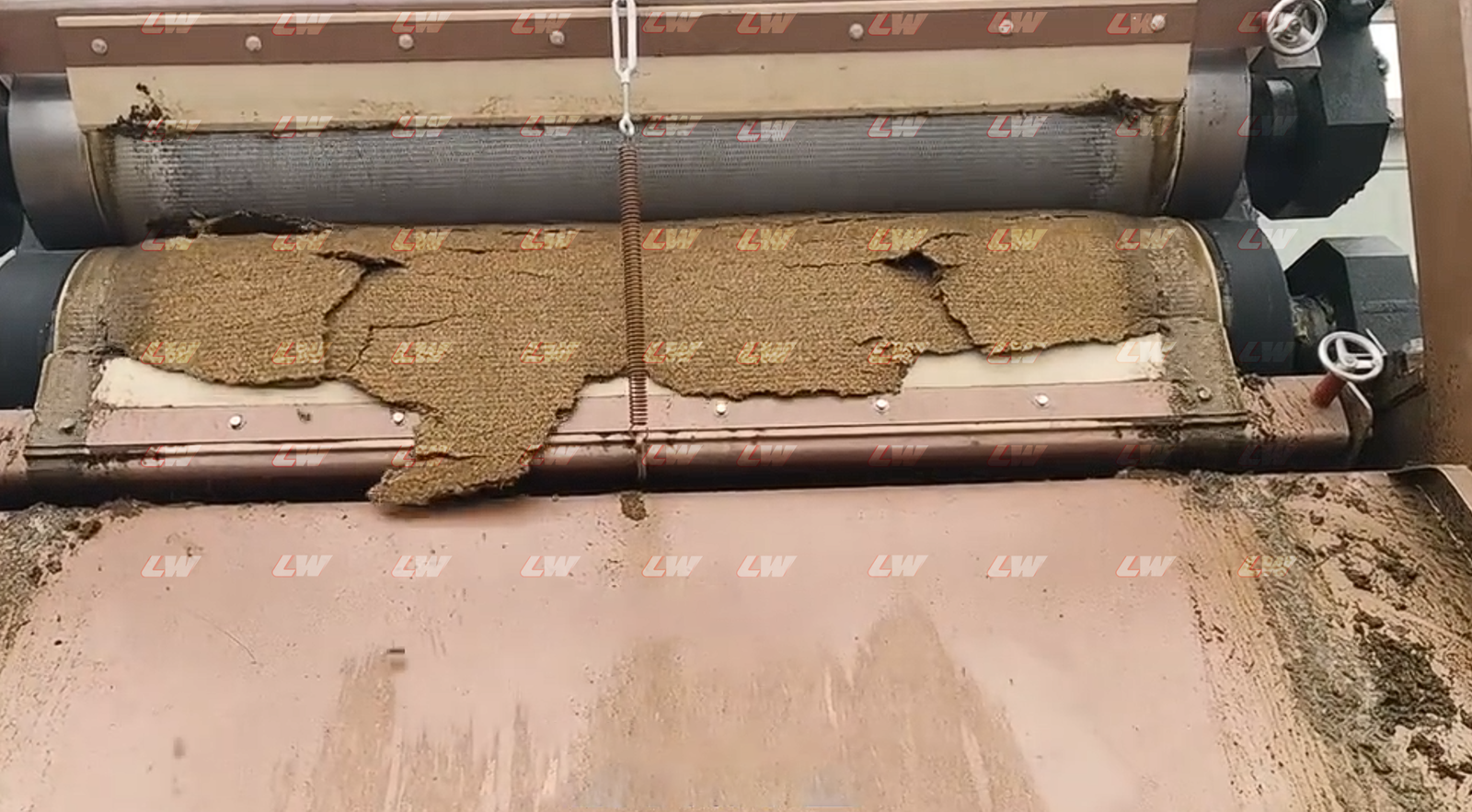 High-pressure belt filter press dewatering livestock manure into bedding material