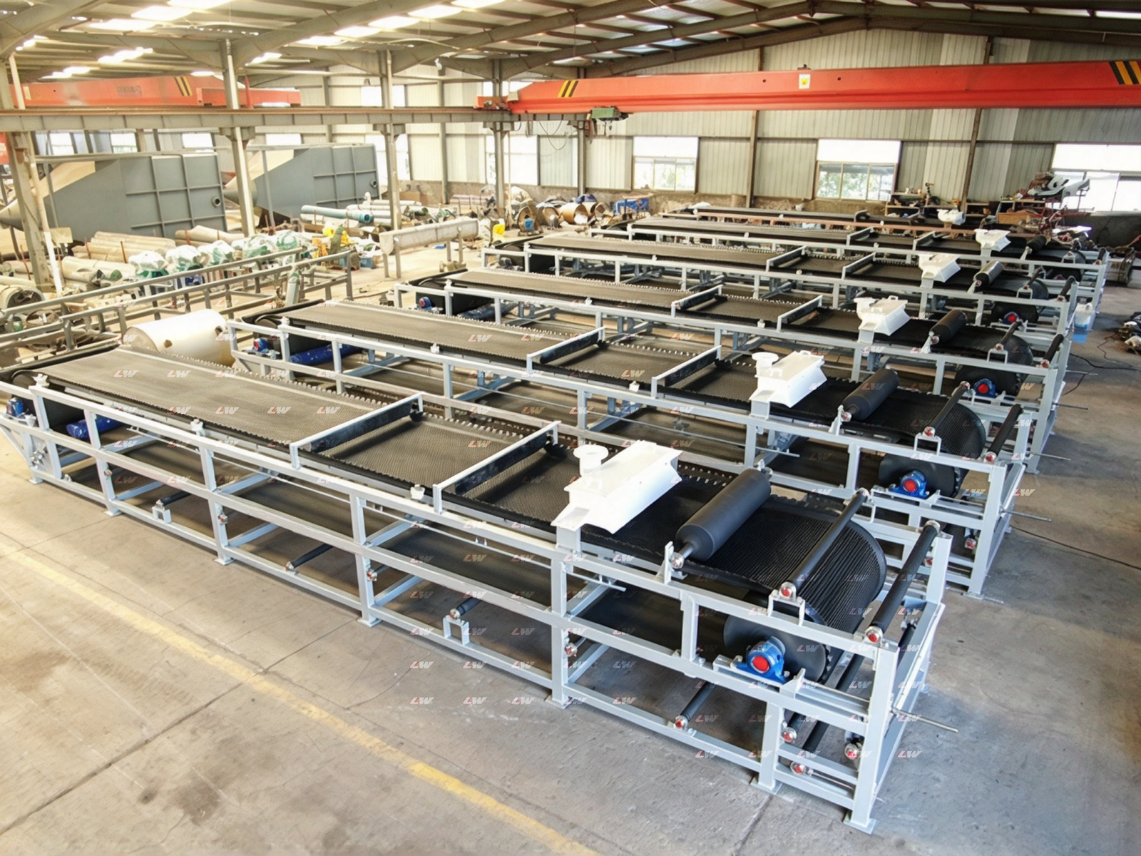 Standard belt filter press units assembled in the Loway factory