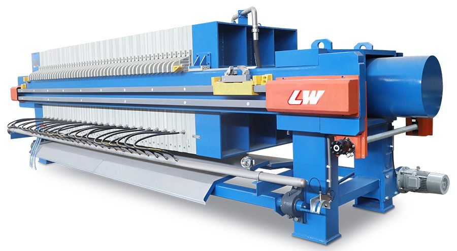 Loway membrane filter press system with hydraulic closure, ready for shipment