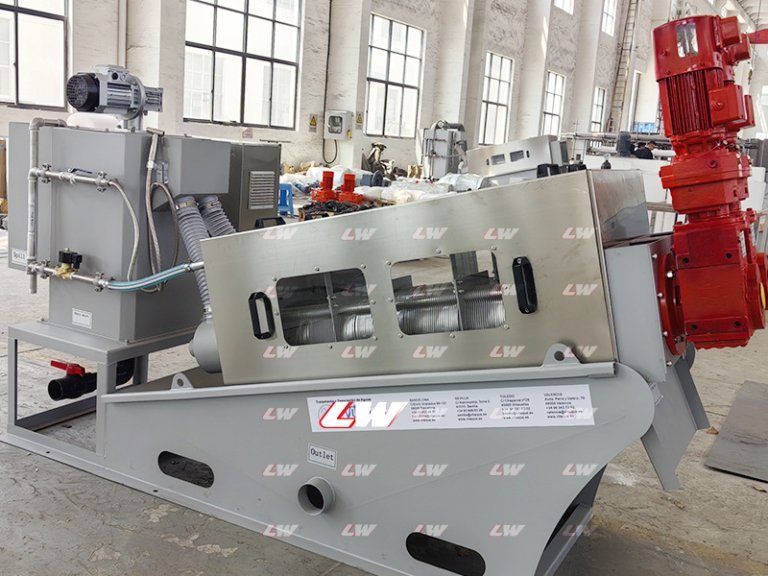 Loway dewatering screw press — low-speed continuous dewatering for fibrous and high-solids slurries.