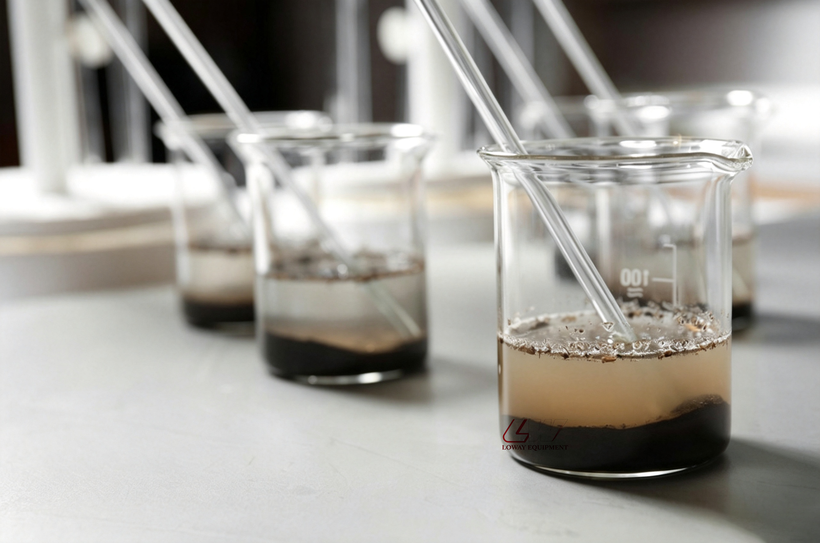 Jar tests for sludge conditioning