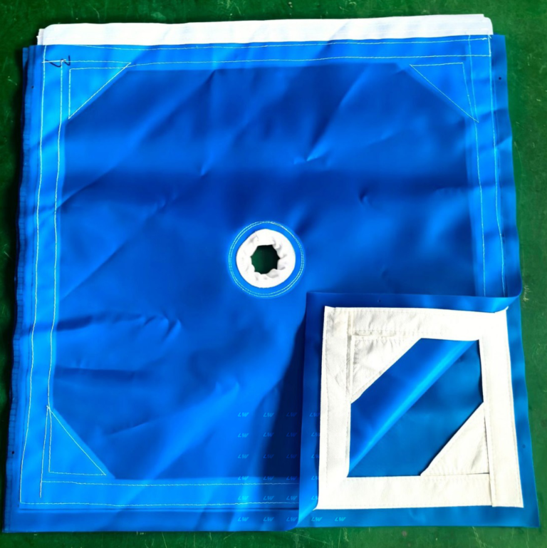 Nylon monofilament filter cloth with stitched feed collar